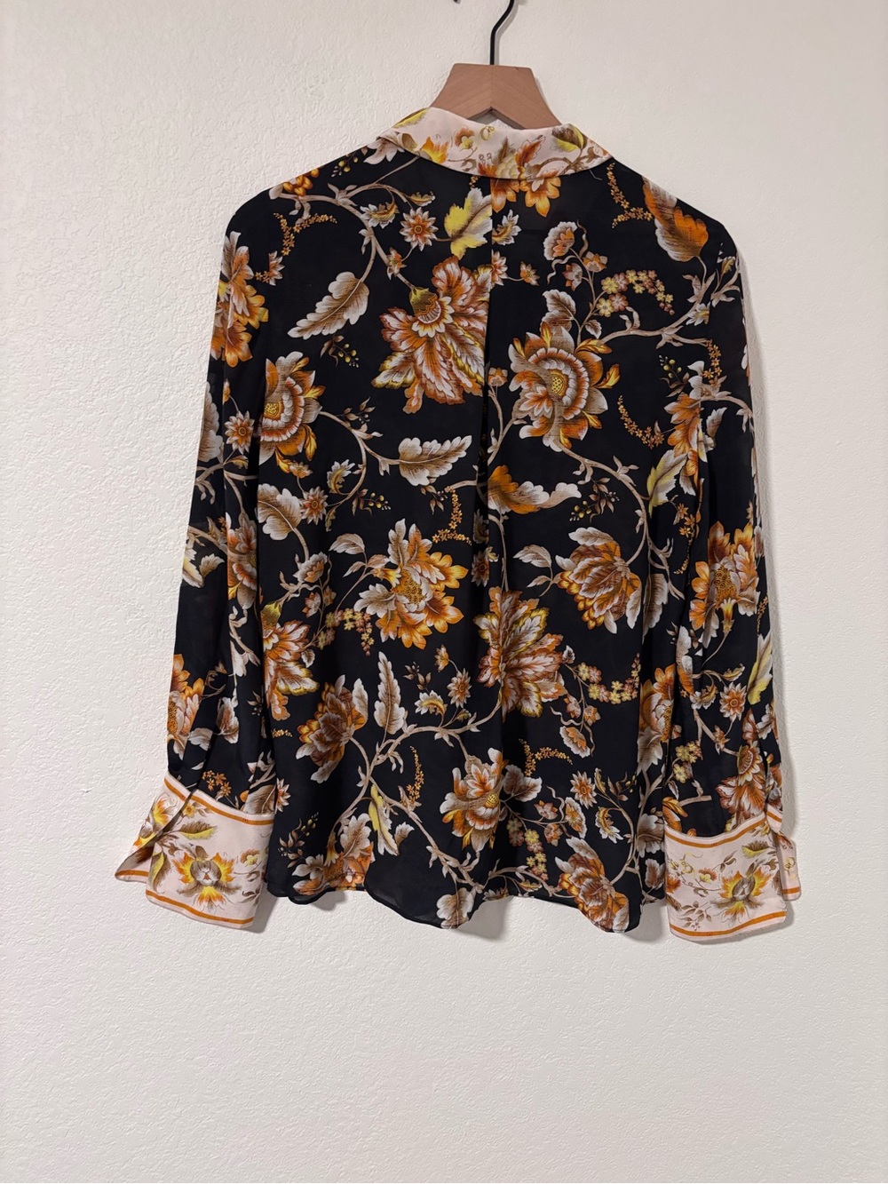 Kobi Halperin Floral Print Button-Down Blouse 100% Silk Size M - Picture 2 of 4